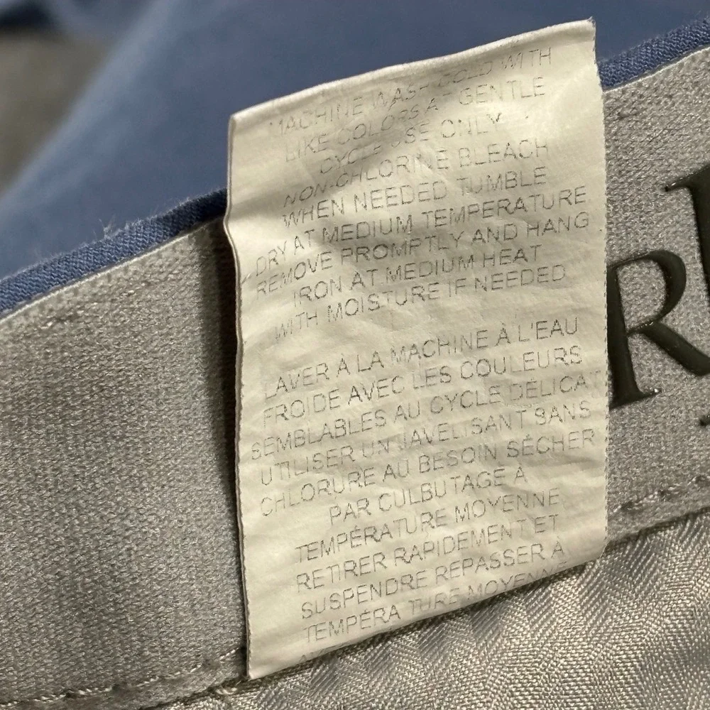 Lauren Ralph Lauren Classic Fit Cotton Stretch Chino Pants Blue 38x34 Flat Front